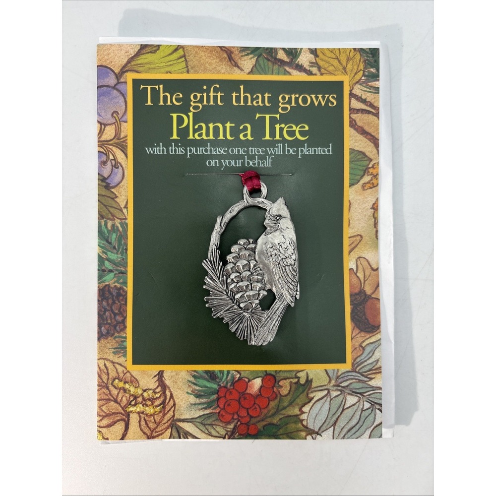 New Vintage Seagull Pewter Cardinal bird pinecone ornament